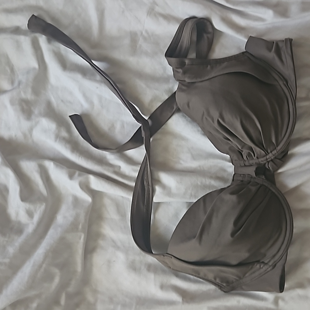 Olive greenish/brown bikini top 36d
